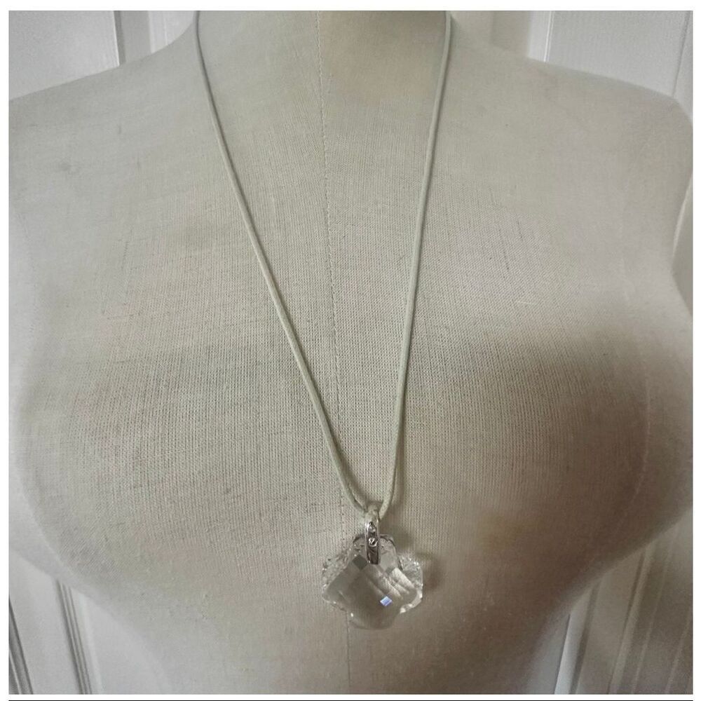 Swarovski Crystal Cross Pendant Adjustable Cord Necklace